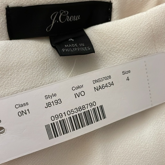 NWT J. Crew 2-pc ivory cropped blouse + pencil skirt size 4 - Picture 8 of 9